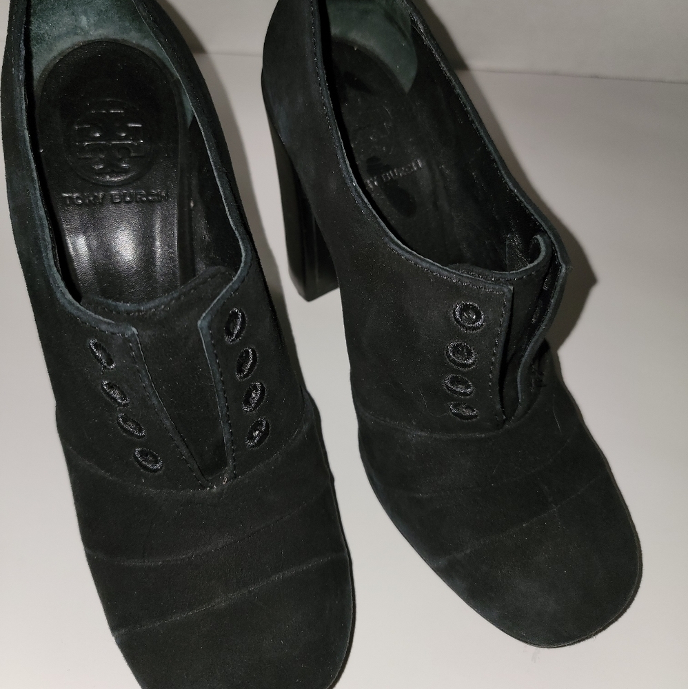 Tory Burch Black Suede High Heel Booties